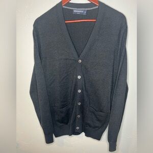 Henderson Slim-Fit Dark Gray V-neck‎ Cardigan